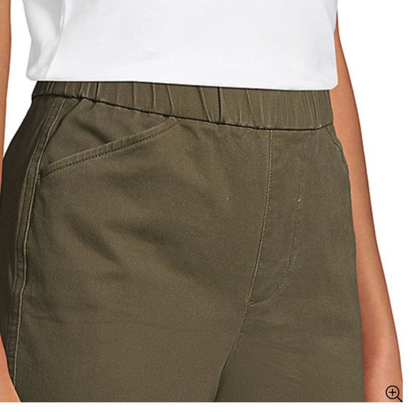 2 Midrise Pull On Cotton Chino Ankle Pants in black and olive - Picture 10 of 15